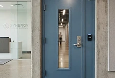Steel Blue finish ballistic door