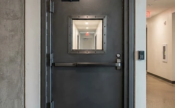 Standard view window ballistic door