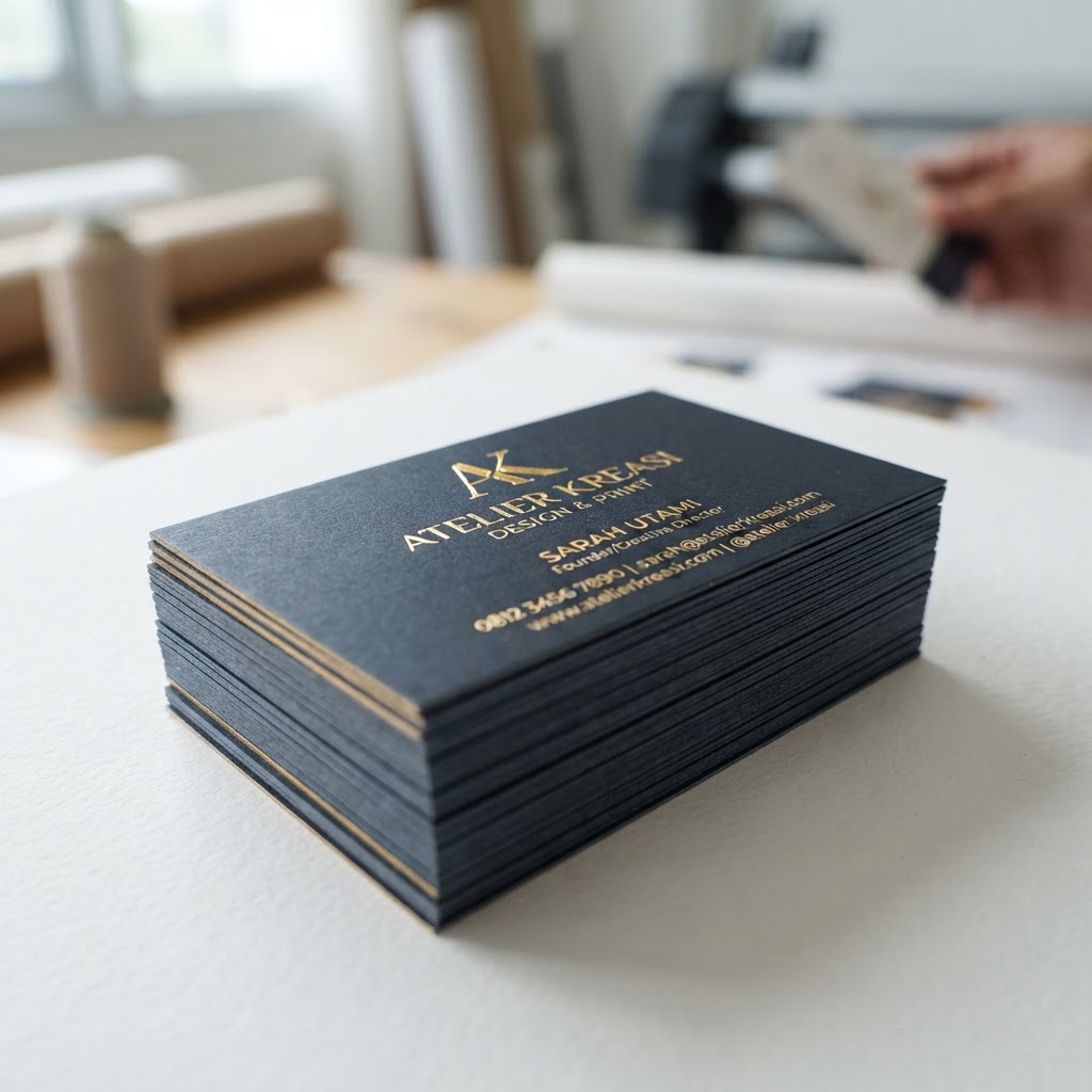 Kartu Nama Premium Laminasi Doff