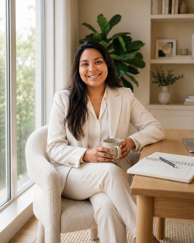 A confident wellness professional in her office