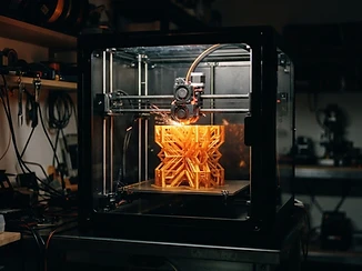 A 3D printer building an object layer by layer