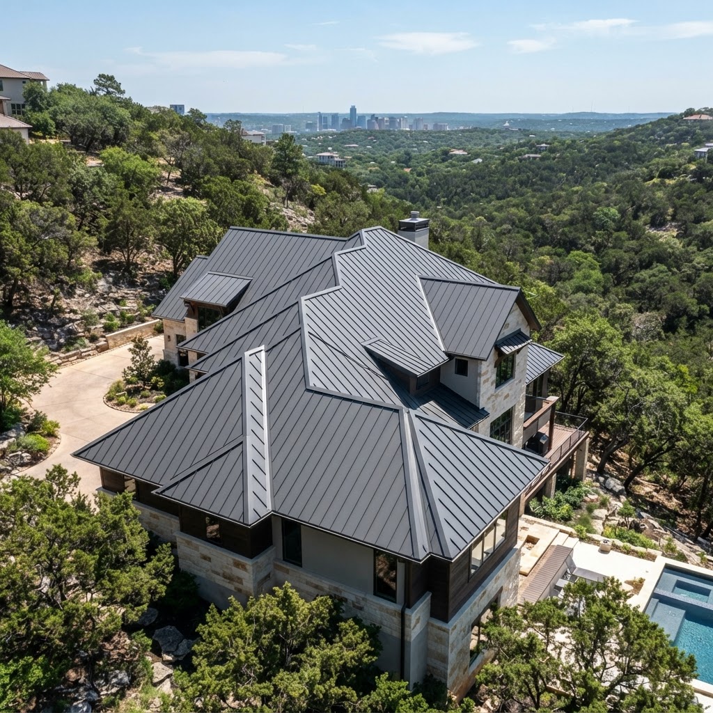 Standing-Seam Metal Roof in Northwest Hills | roofing project in Northwest Hills