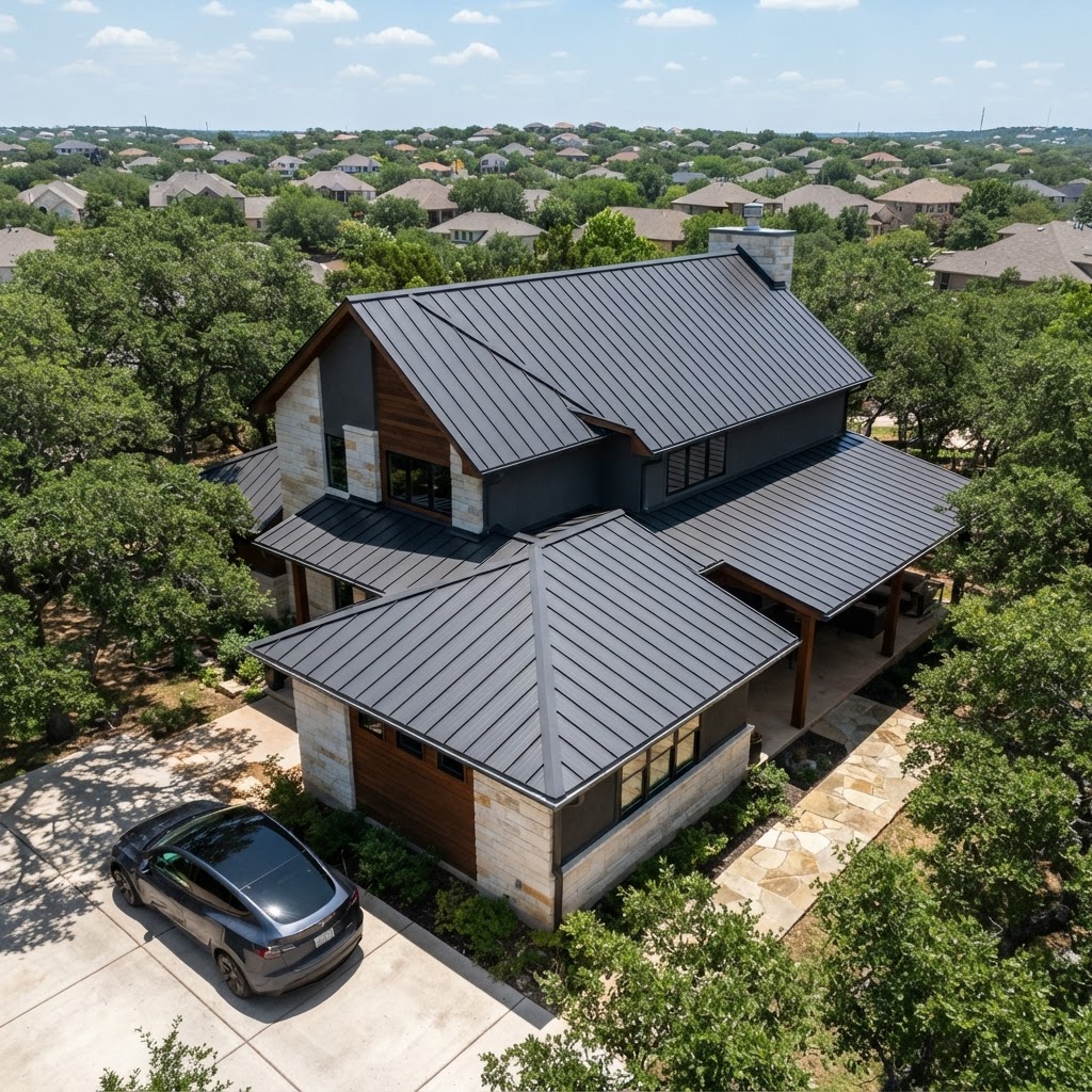 Cedar Shake to Metal Roof Conversion in Anderson Mill | roofing project in Anderson Mill