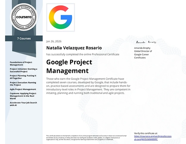 Google Project Management Professional Certificate — Coursera