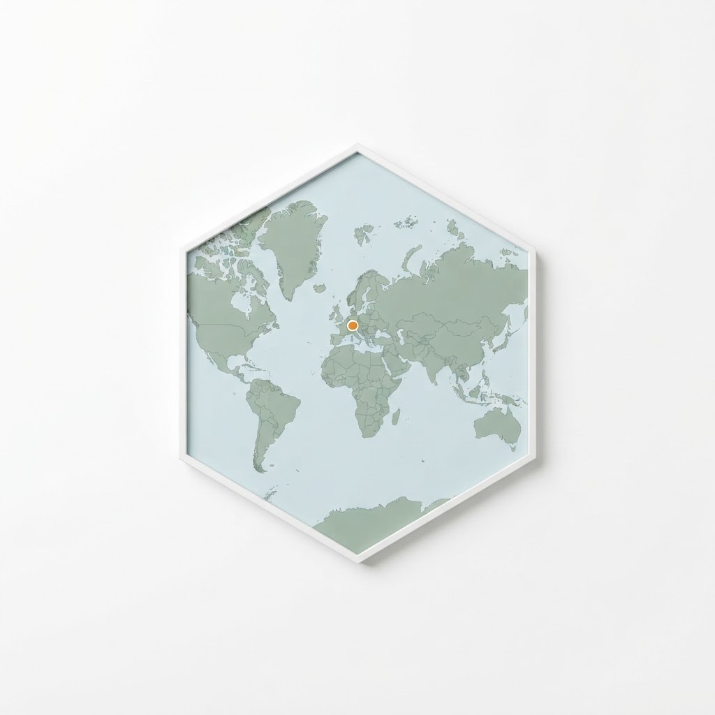 Hex-shaped 2D map of Earth