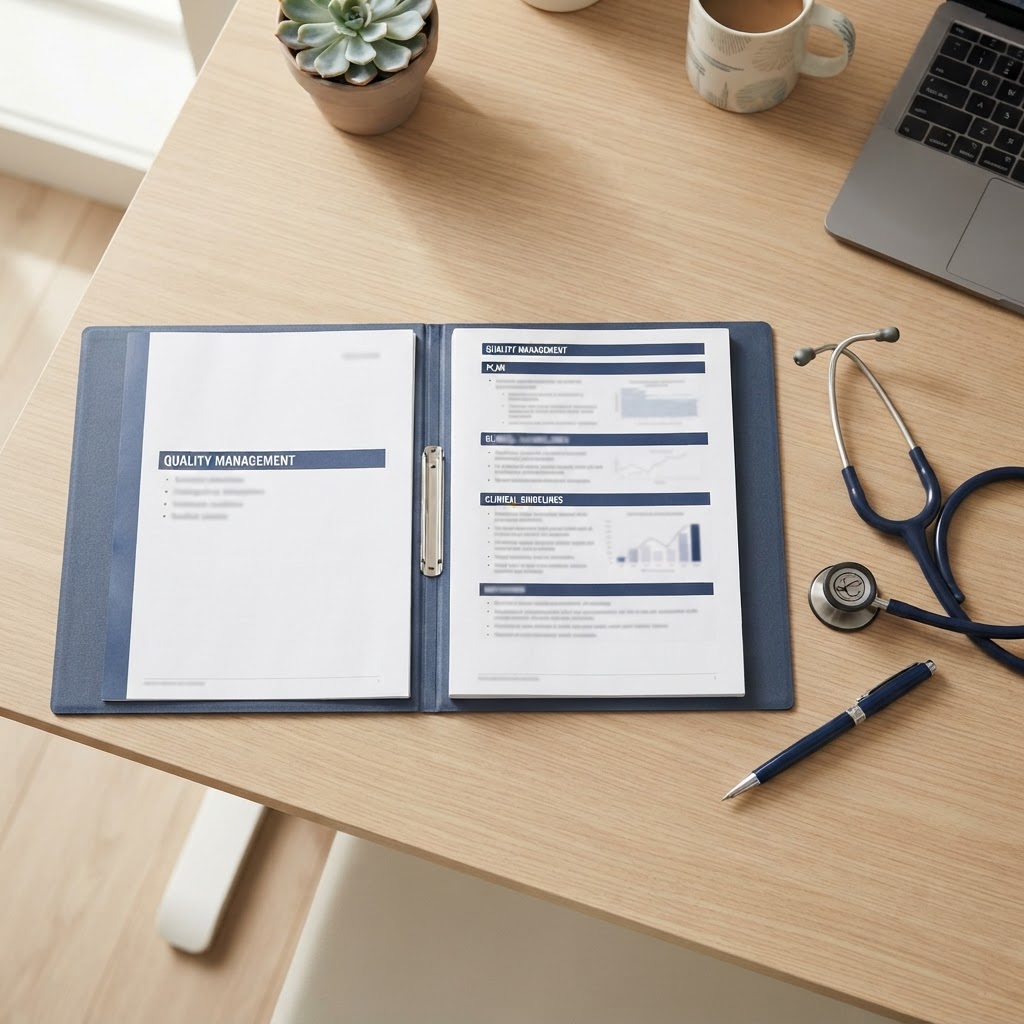 MedOpsDox quality management plan on a tablet