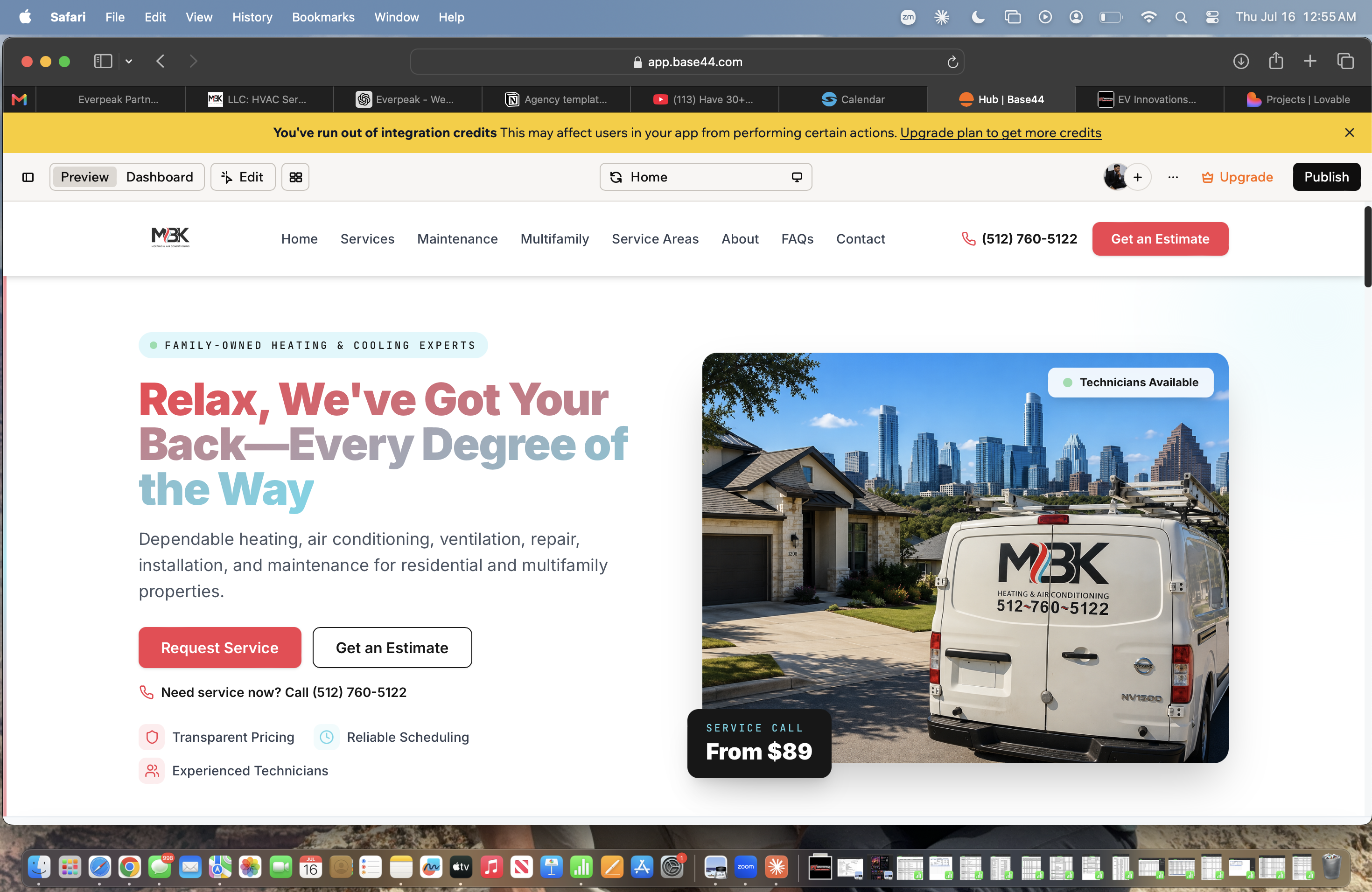 Hvac Company template preview
