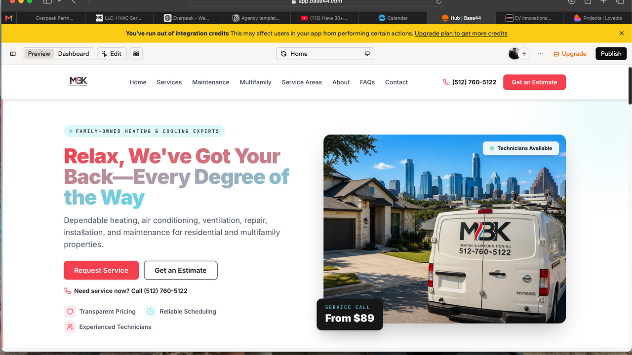 Hvac Company template preview