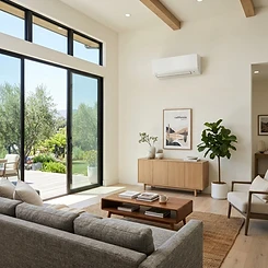Mini-split unit in living room