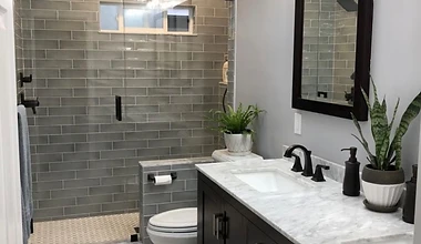Bathroom renovation with modern fixtures
