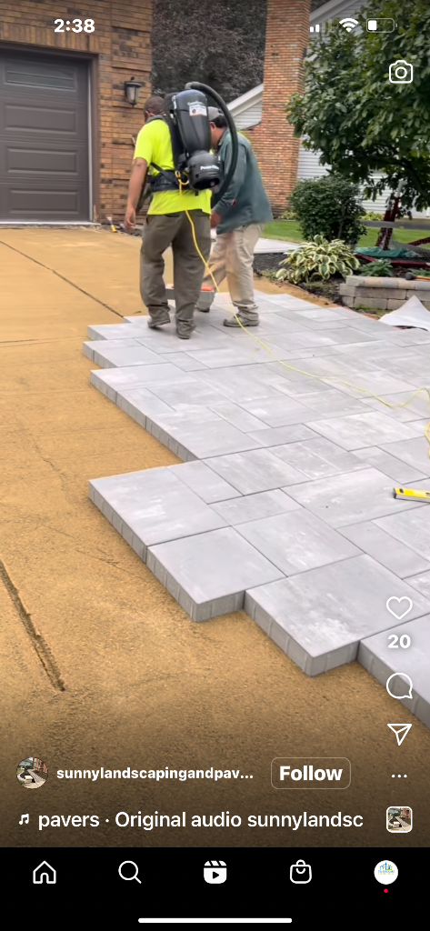 Paver installation in progress 3