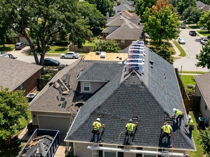 Roofing project in progress