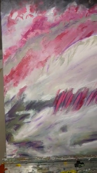 Pink Bloom on the Easel
