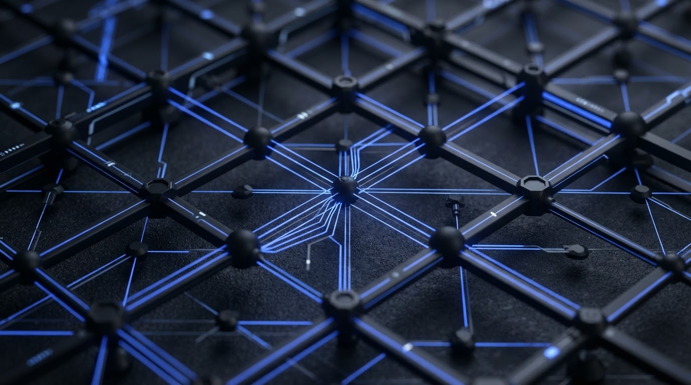 Abstract data nodes connecting in a grid
