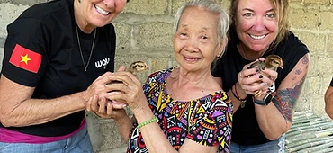 Sharing chicks with a local grandmother
