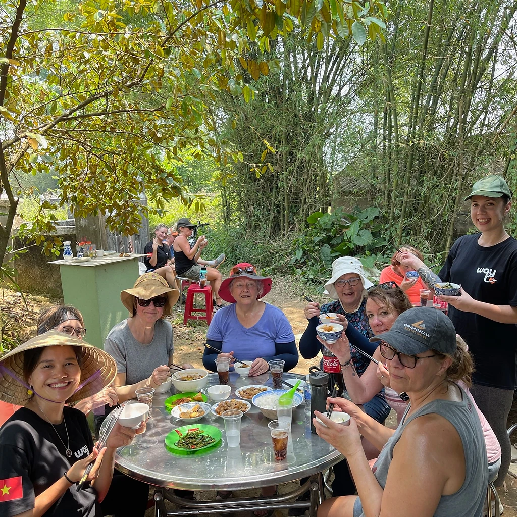 Sharing a meal together around the table
