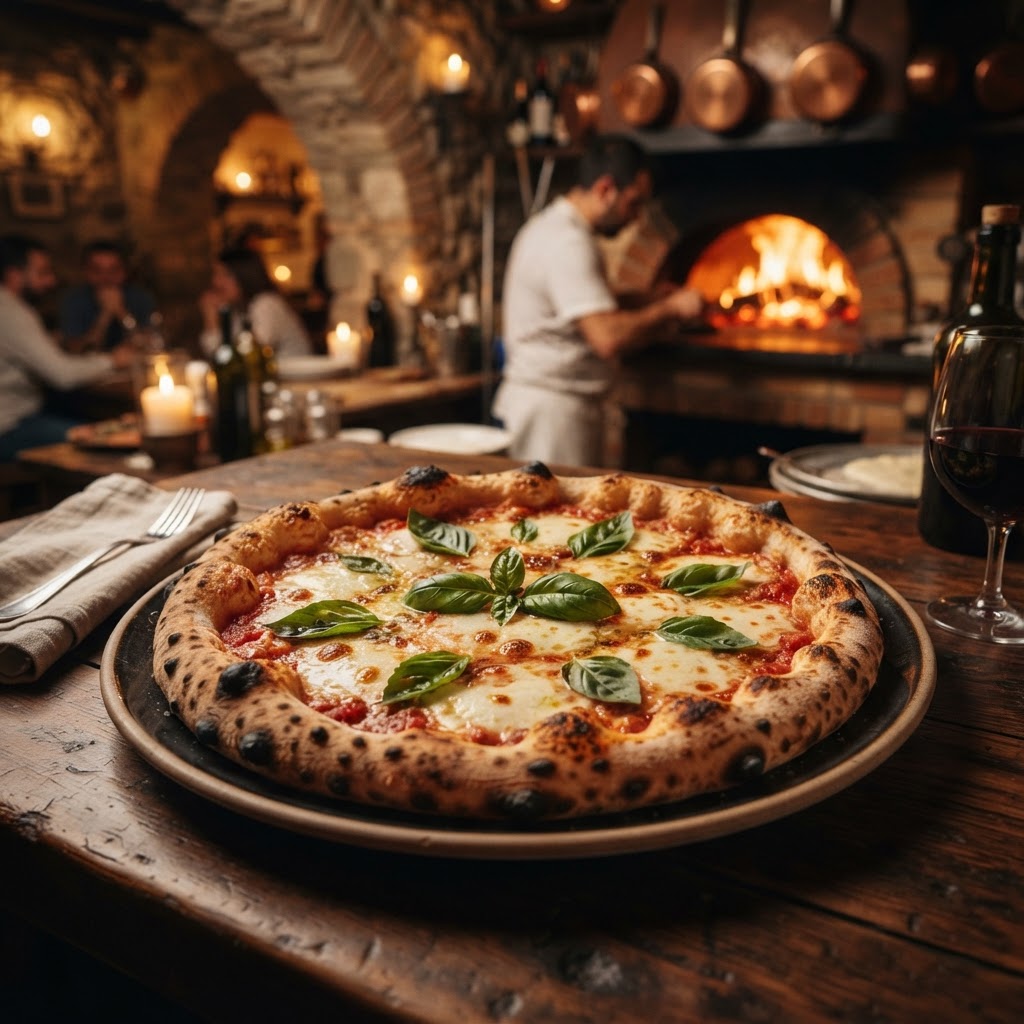Wood-fired pizza at Otranto