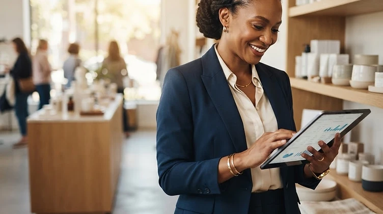 African entrepreneur with tablet