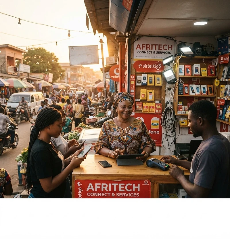 African merchant serving community