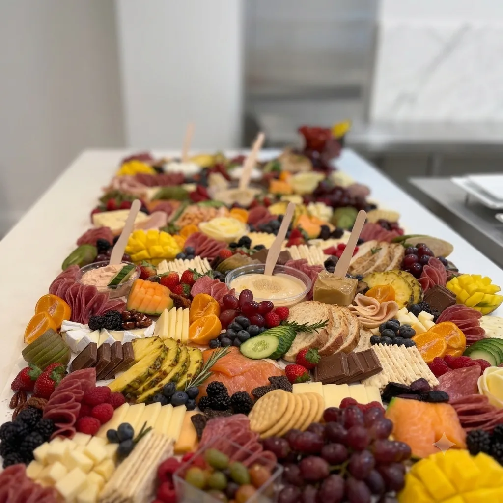 Gourmet fruit and cheese board