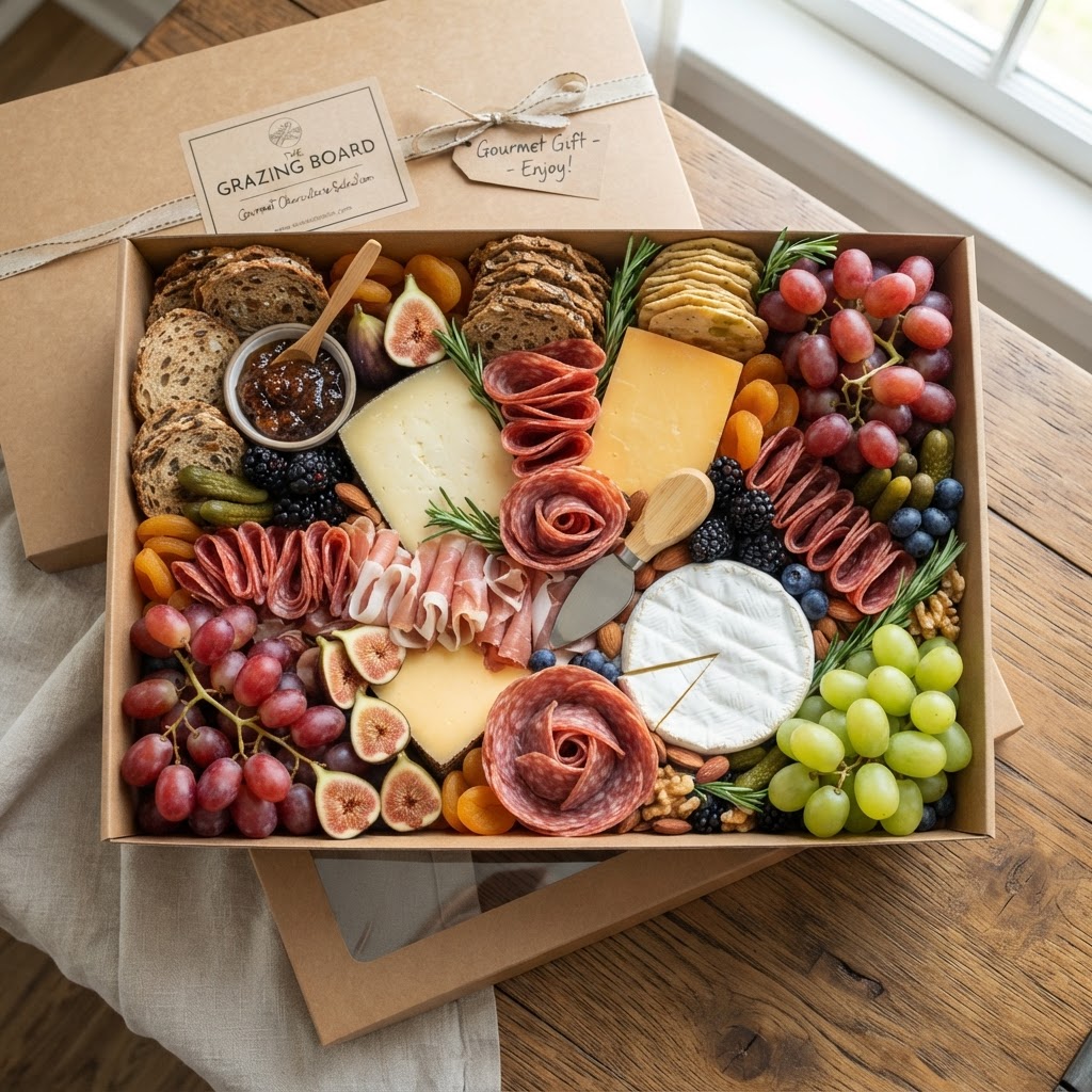 Handcrafted charcuterie box