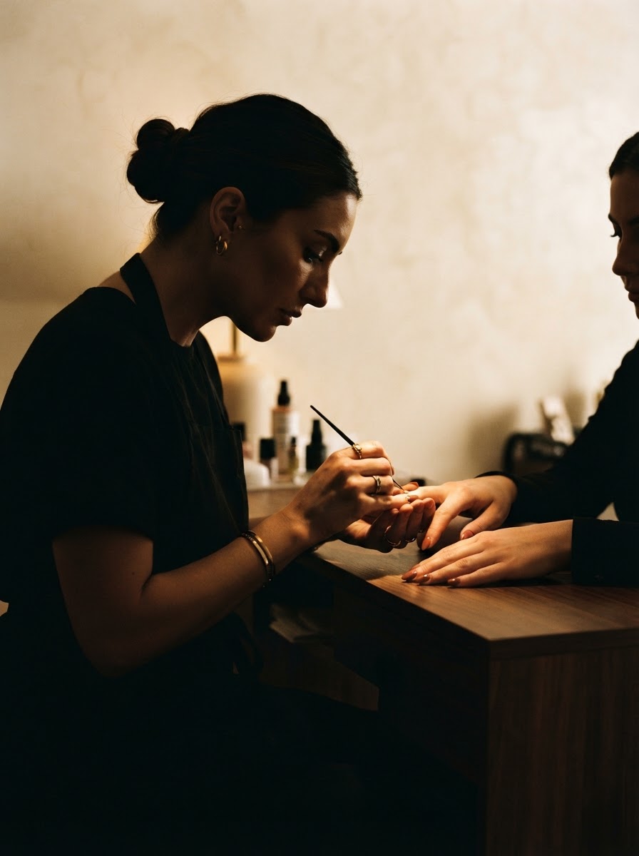 Nail stylist at work