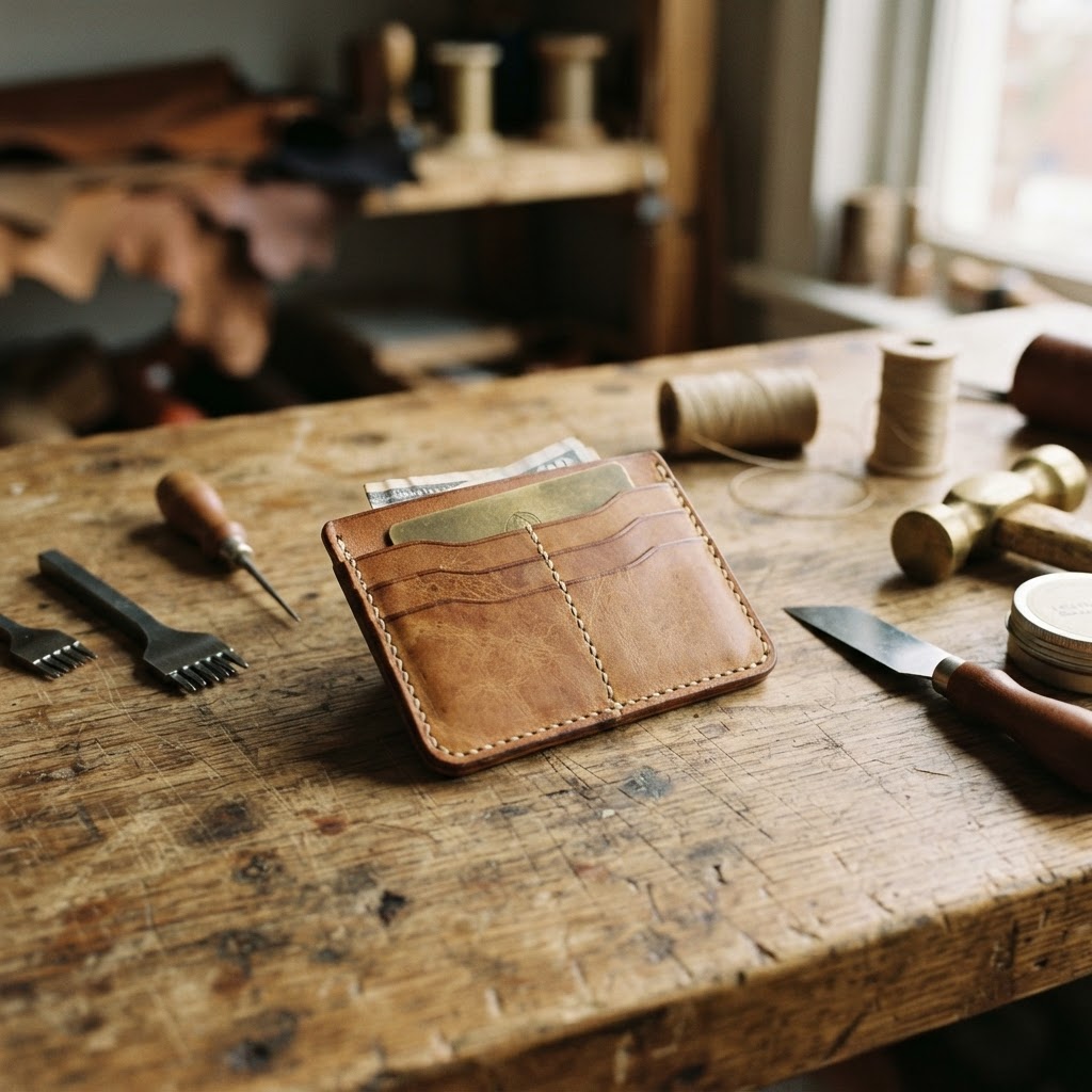 Hand-Stitching a Leather Card Wallet