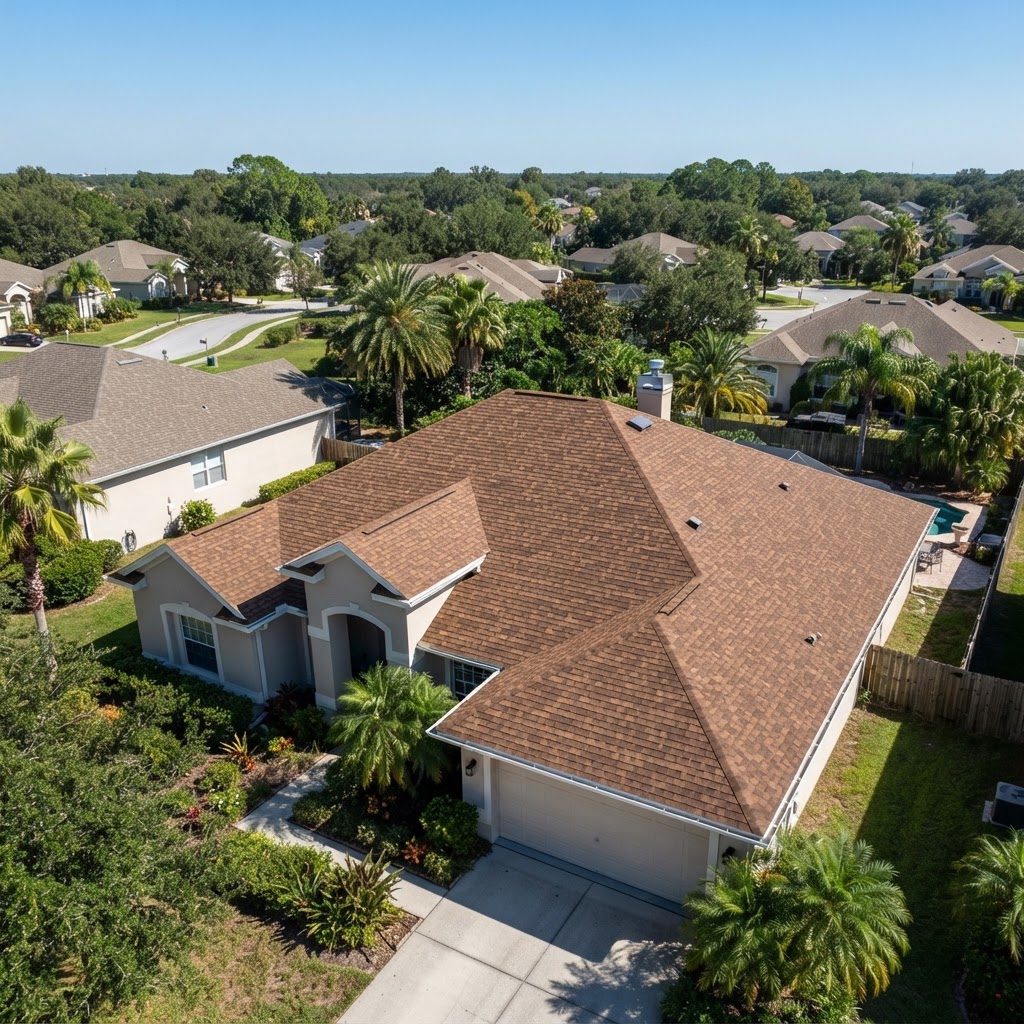 Completed residential roof in Deltona, Florida