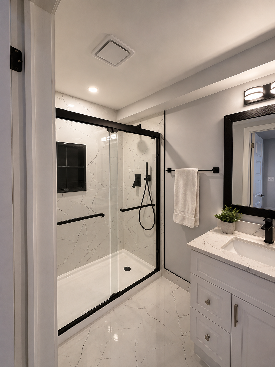 Monochrome Marble Bathroom