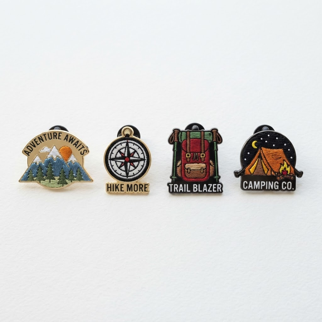 Mountain Hiking Enamel Pin Set