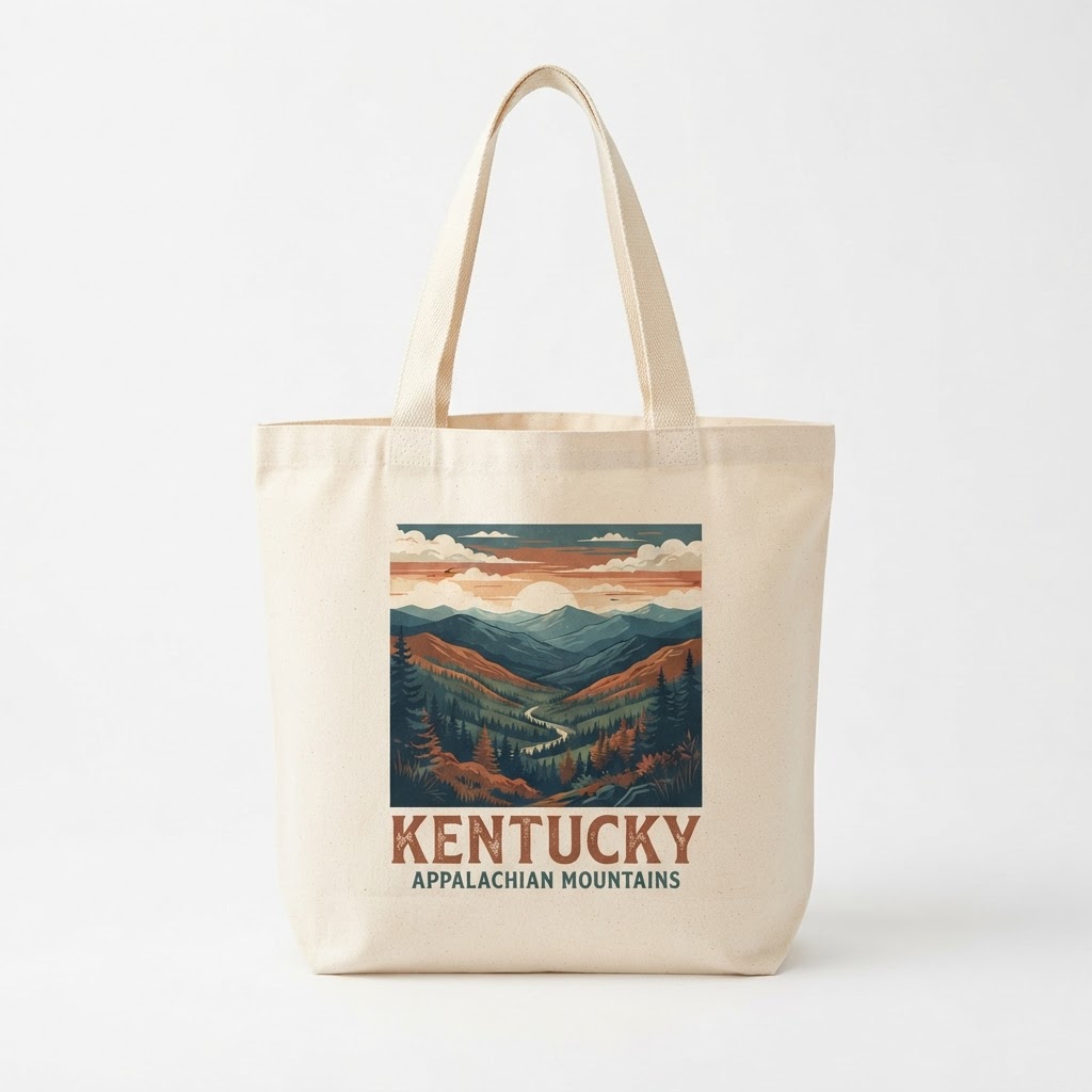 Kentucky Mountain Canvas Tote