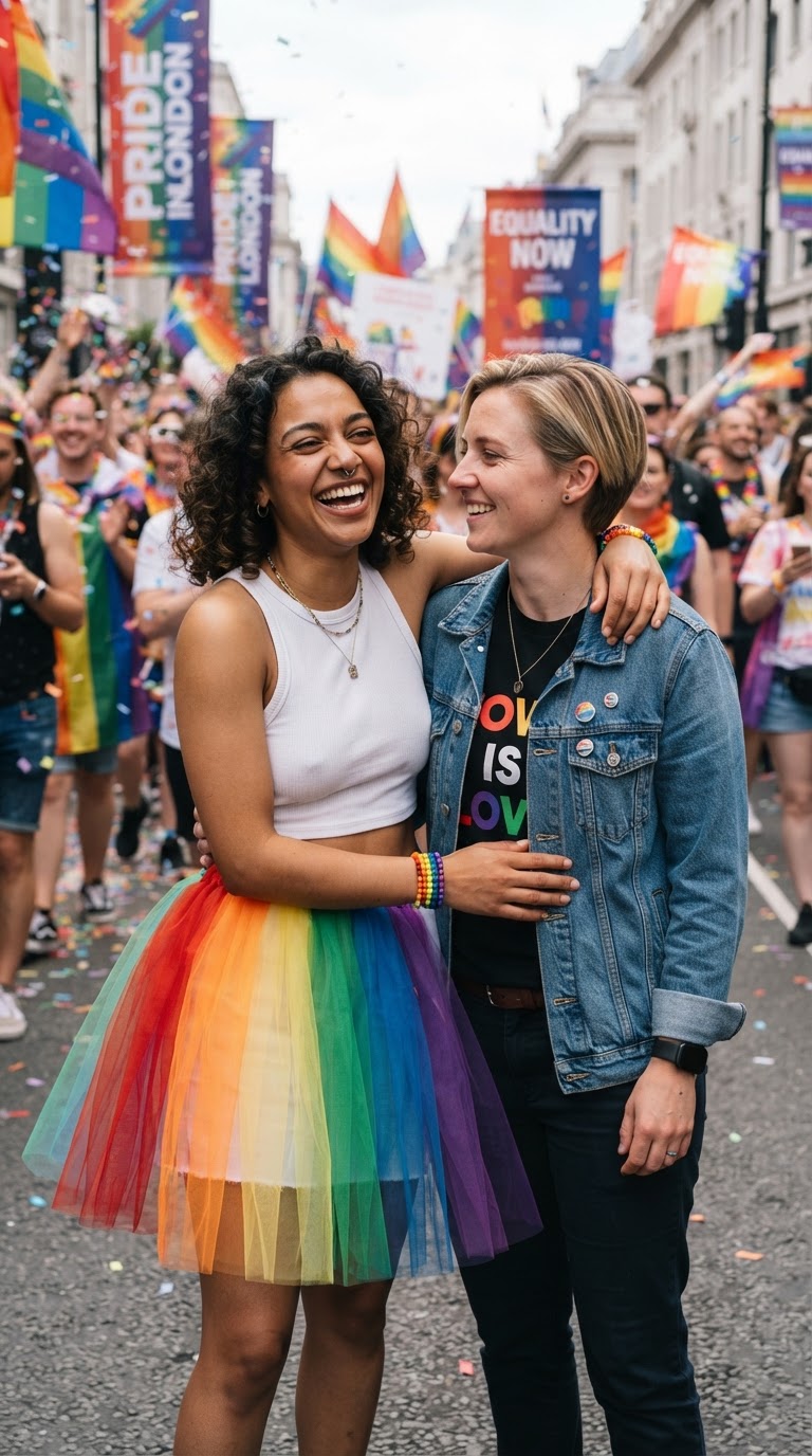 Rainbow Tulle Skirt - Pride DIY outfit idea