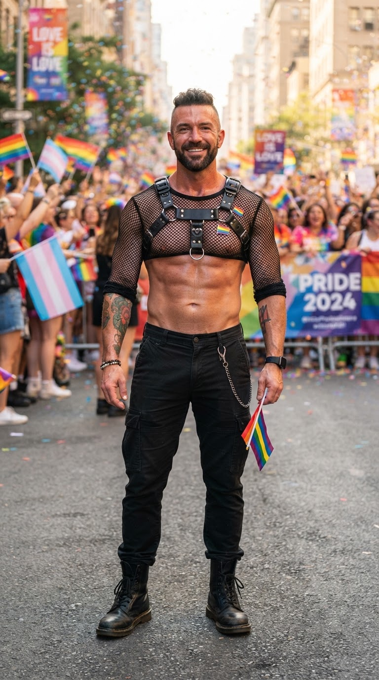Mesh Top with Statement Harness