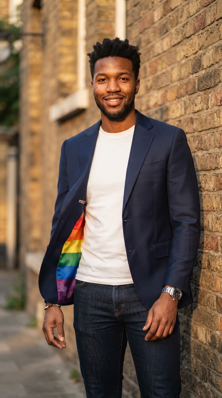 The Tailored Blazer with Pride Flag Lining