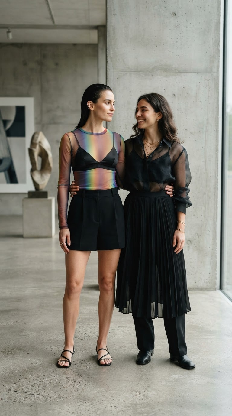 The Ethereal Mesh Layer — gay pride outfit inspiration