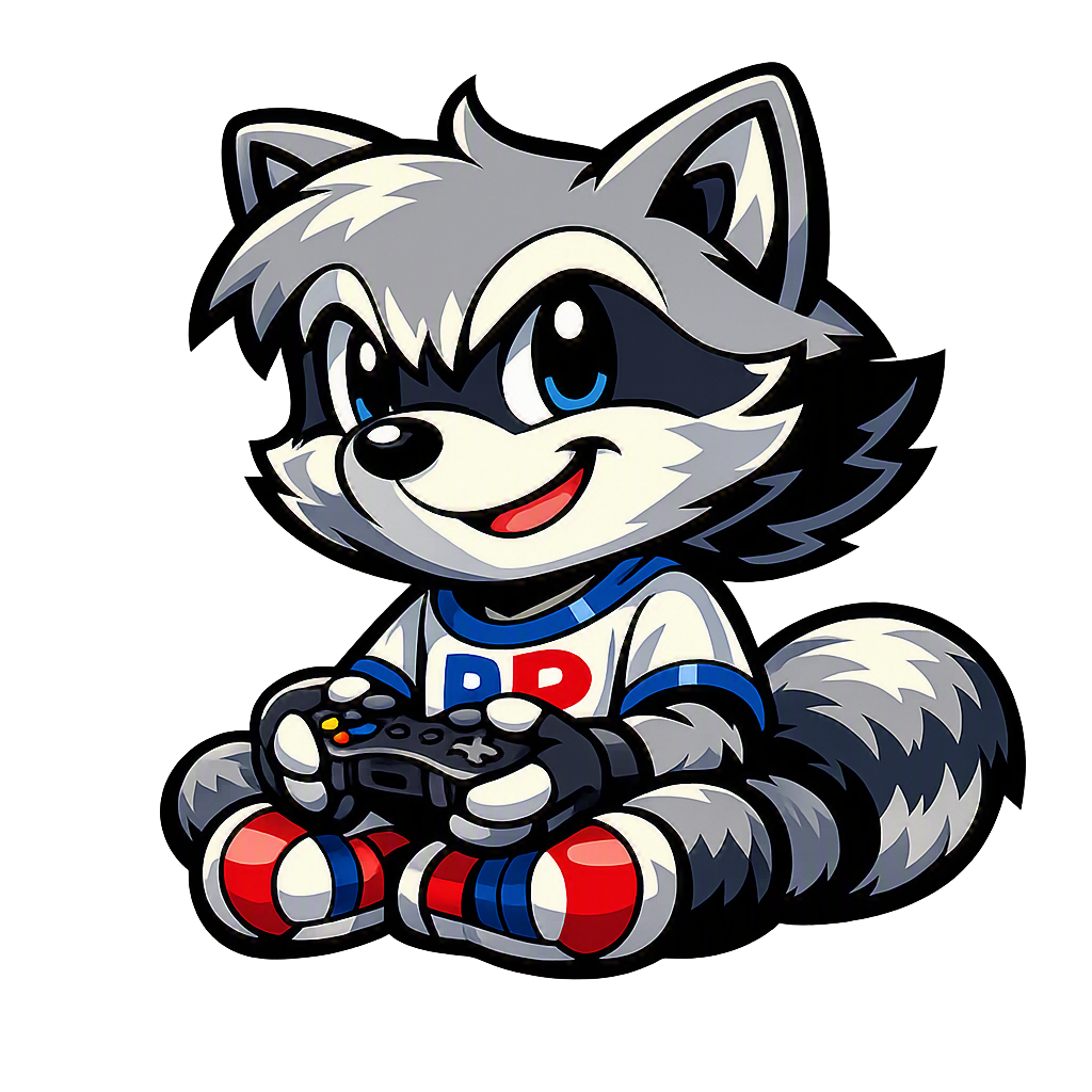 Raky the raccoon mascot gaming