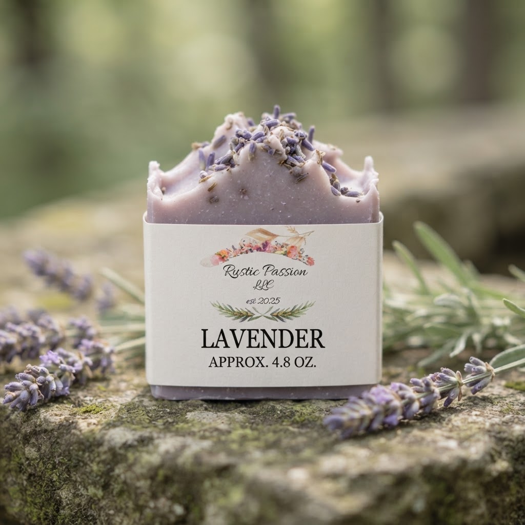 Lavender — handcrafted Rustic Passion soap bar
