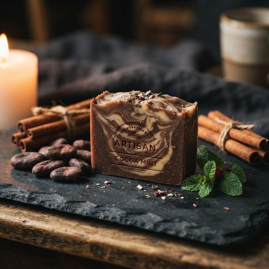 Peppermint Mocha — handcrafted Rustic Passion soap bar