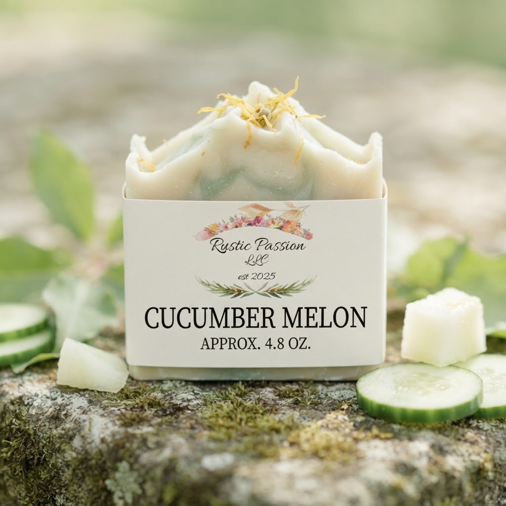 Cucumber Melon — handcrafted Rustic Passion soap bar