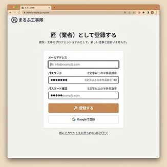 新規会員登録の画面例