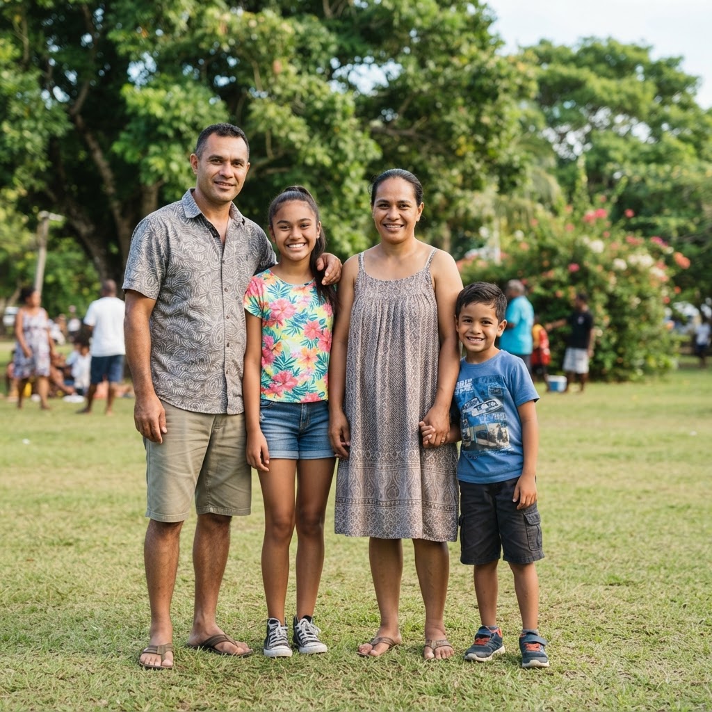 Normal Maskelynes family(No traditional attire)