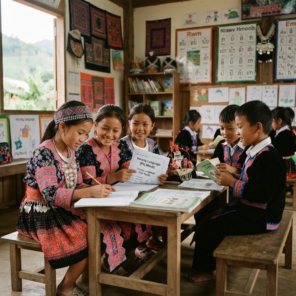 hmong kids in a hmong classroom