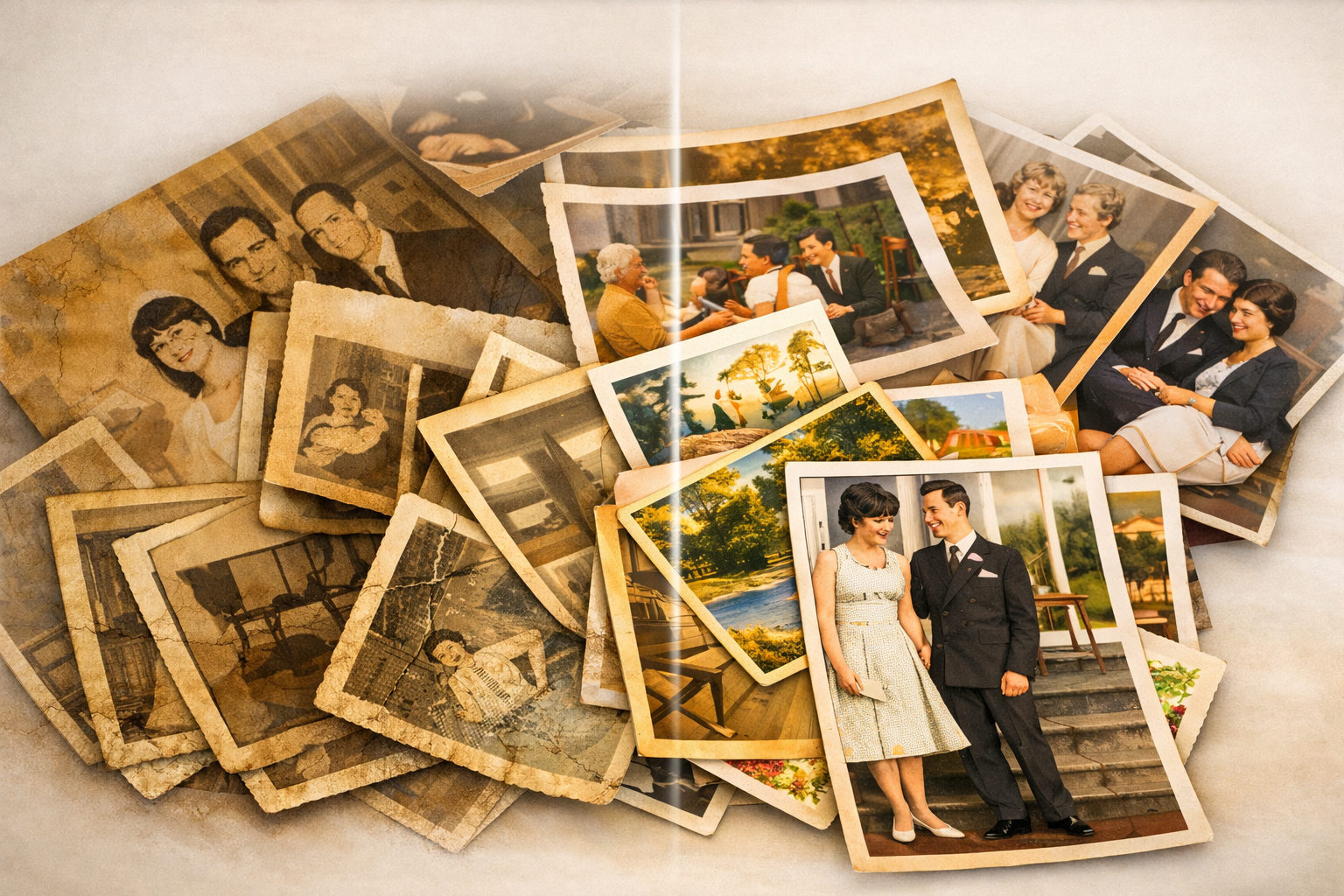Collage of vintage photographs