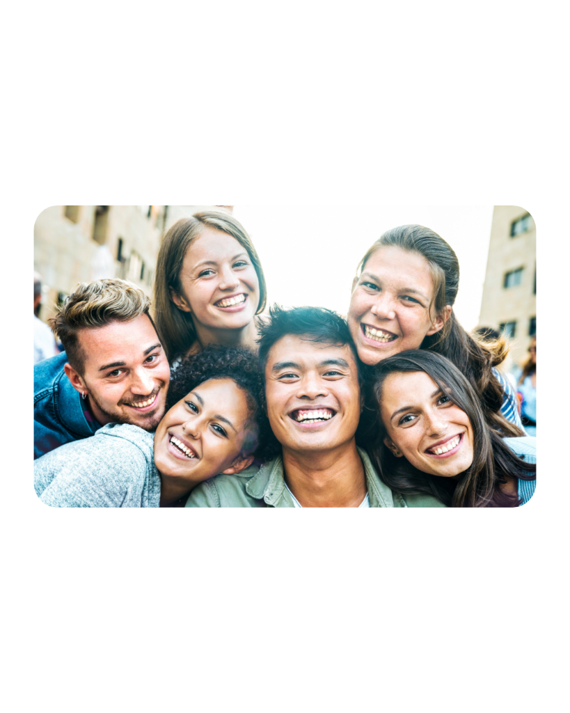 Group of smiling students together