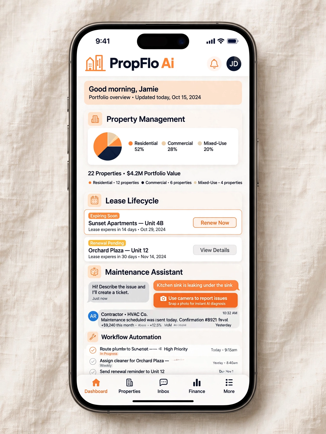 PropFlo Ai mobile app screen