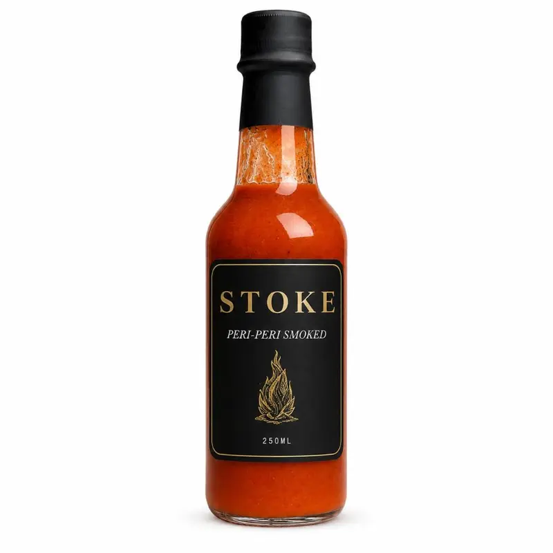 STOKE Peri-Peri Smoked Sauce bottle on white background