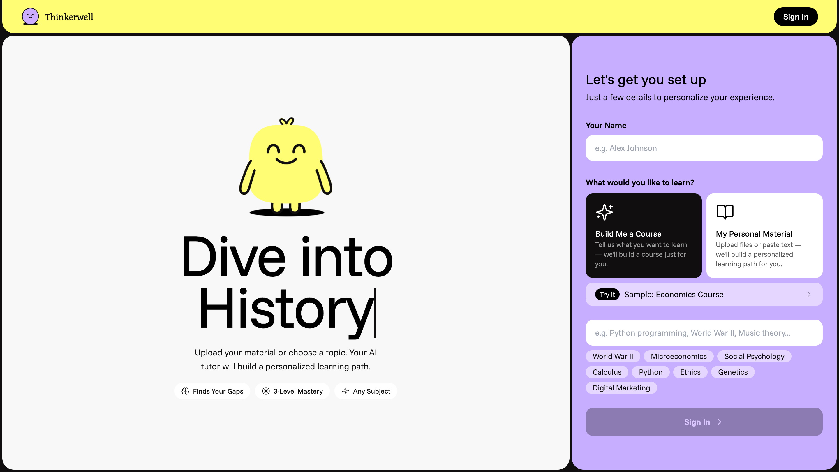 Personalized Tutor template preview