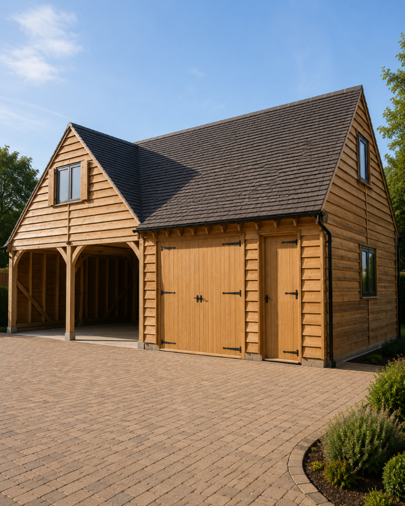 Two-Storey Oak Garage & Carport