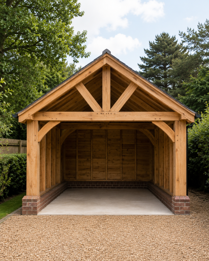 Single-Bay Oak Car Port