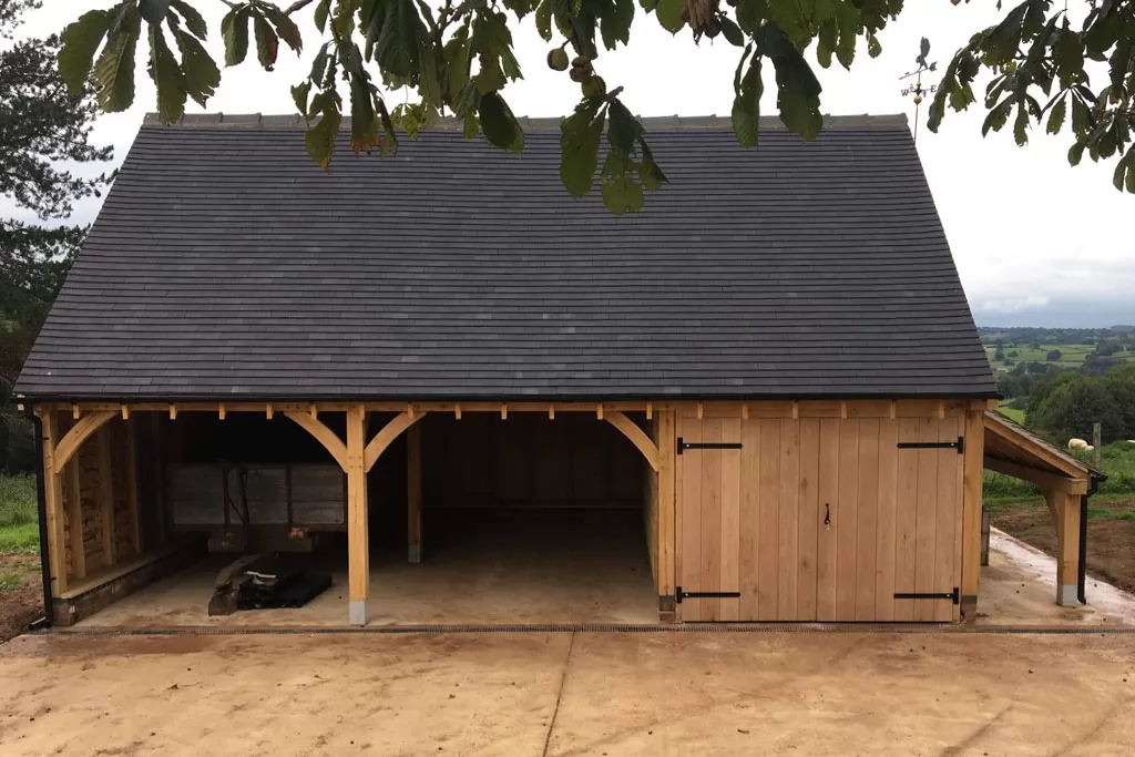 Three-Bay Oak Garage